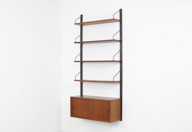 Teak Poul Cadovius Royal Sytem modular wall unit 1960s Mid century danish shelving unit - Vintage Deense design wandsysteem 2