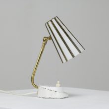 Vintage French design perforated metal brass desk lamp 1960s 3