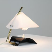 Vintage Italian desk lamp - brass lucite and plastic 1960s Angelo Lelli Stilnovo style 3