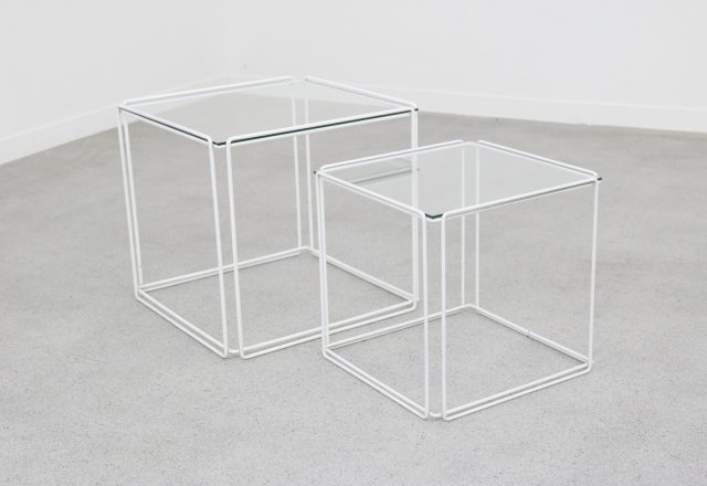 Vintage Max Sauze Isocèle side or nesting tables Atrow France 1970s - Vintage design bijzettafels 1