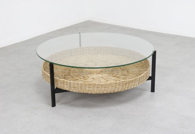 Gebroeders Jonkers - Vintage design rotan 1960s salontafel - Mid century Dutch design rattan coffee table 1