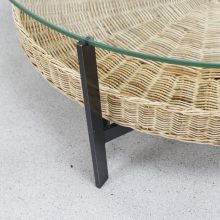 Gebroeders Jonkers - Vintage design rotan 1960s salontafel - Mid century Dutch design rattan coffee table 3