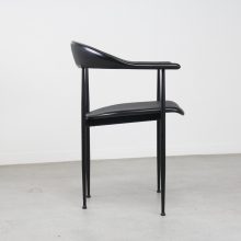 Giancarlo Vegni P40 black italian dining chairs Fasem Italy 1980s 4