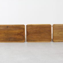 Mid century Italian nesting tables in bookmatched walnut 1960s - Vintage Italiaans design miniset bijzettafels 3