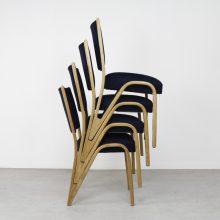 Wilhelm von Bode \\\'Bow-Wood\\\' stacking chairs for Steiner, France vintage dining chairs 1950s 5