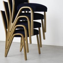 Wilhelm von Bode \\\'Bow-Wood\\\' stacking chairs for Steiner, France vintage dining chairs 1950s 7