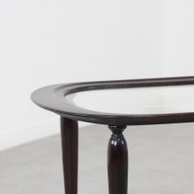 Cesare Lacca Italian classic design coffee cocktail table lacquered mahogany & glass 1950s 2