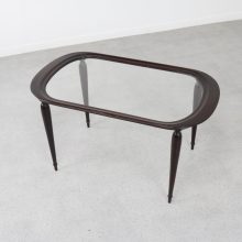 Cesare Lacca Italian classic design coffee cocktail table lacquered mahogany & glass 1950s 3