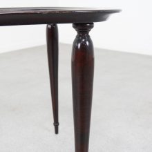 Cesare Lacca Italian classic design coffee cocktail table lacquered mahogany & glass 1950s 7