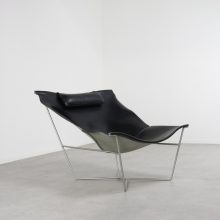 David Weeks black leather Semana sling lounge chair No. 501 Habitat modern U.K. design 1990 2