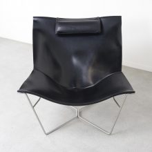 David Weeks black leather Semana sling lounge chair No. 501 Habitat modern U.K. design 1990 3