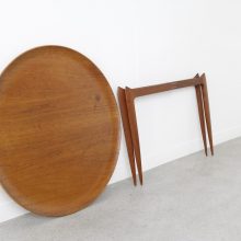 Early foldable tray side table by Svend Åge Willumsen & Hans Engholm for Fritz Hansen 1950s Mid century Danish design table teak 7