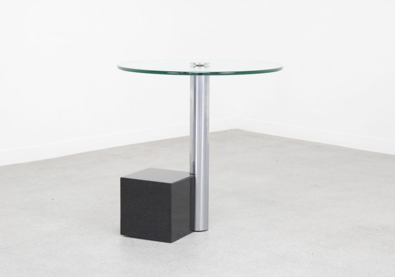 Hank Kwint - Metaform HK2 - Mid century postmodern Dutch design side table 1980s - Vintage design bijzettafel graniet 1