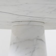 Mid century round Italian Carrara marble dining table in the manner of Angelo Mangiarotti 1970s Skipper Eros style 12