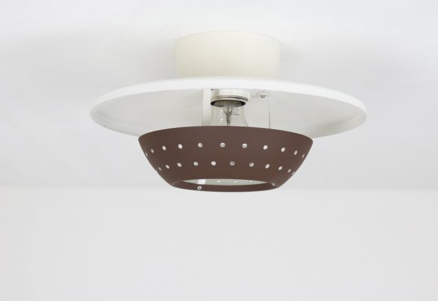 Dijkstra Lampen vintage plafondlamp metaal 1960s Dutch design industrial ceiling light 5