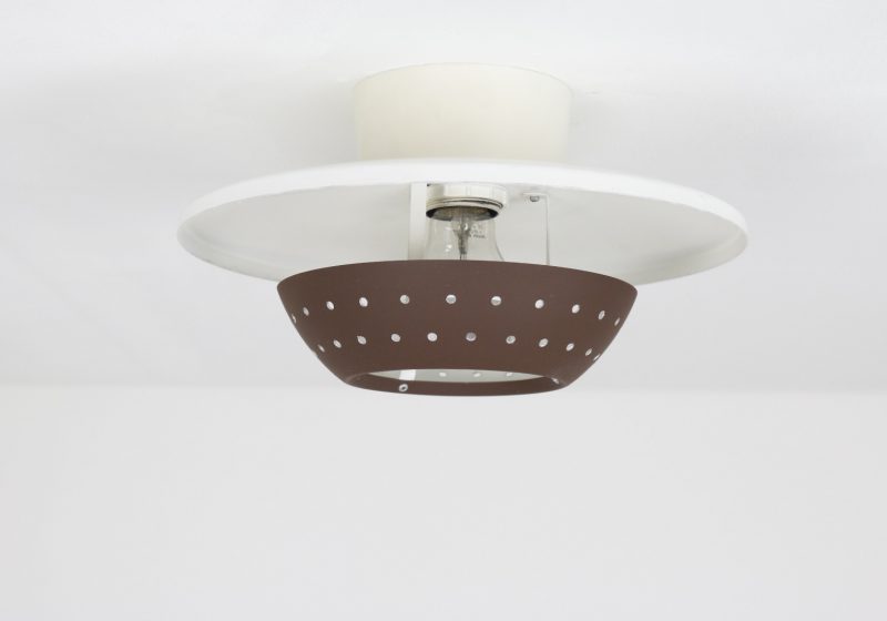 Dijkstra Lampen vintage plafondlamp metaal 1960s Dutch design industrial ceiling light 5