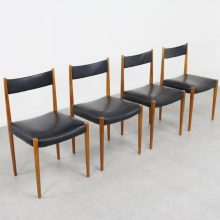 Lübke dining chairs Cherrywood 1960s Vintage design eetkamerstoelen skai 2