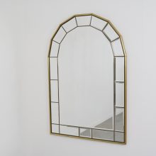 Mid century palladian style faceted mirror Hollywood regency style 1960s 1970s 2