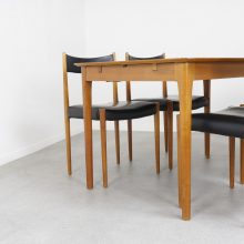 Vintage Lübke dining set extendable dining table Cherrywood 1960s Vintage design eethoek skai kersenhout 2