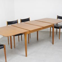 Vintage Lübke dining set extendable dining table Cherrywood 1960s Vintage design eethoek skai kersenhout 3