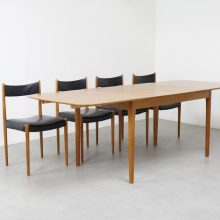 Vintage Lübke dining set extendable dining table Cherrywood 1960s Vintage design eethoek skai kersenhout 4