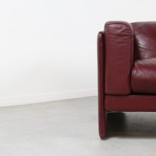 Vintage Tito Agnoli Le Chapanelle sofa Poltrona Frau oxblood red leather 1980s Mid century Italian design seating 2