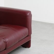 Vintage Tito Agnoli Le Chapanelle sofa Poltrona Frau oxblood red leather 1980s Mid century Italian design seating 5