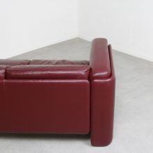 Vintage Tito Agnoli Le Chapanelle sofa Poltrona Frau oxblood red leather 1980s Mid century Italian design seating 9