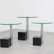 Pair Hank Kwint - Metaform HK2 - Mid century postmodern Dutch design side table 1980s - Vintage design bijzettafels graniet 6