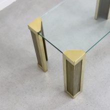 Peter Ghyczy T14 vintage side table patinated brass glass Dutch design 1970s - Vintage Nederlands design messing bijzettafel 1