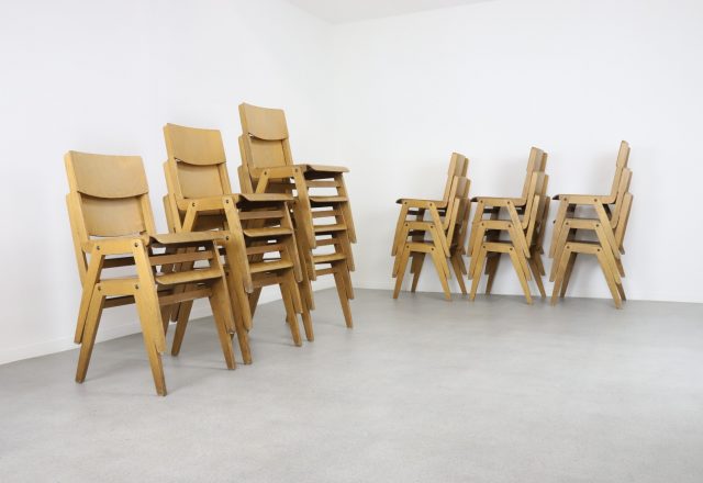 Vintage German design plywood stacking chairs in the manner of Thonet 1950s 1960s - Vintage Duits design stapelstoelen 1