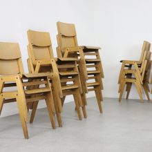 Vintage German design plywood stacking chairs in the manner of Thonet 1950s 1960s - Vintage Duits design stapelstoelen 2