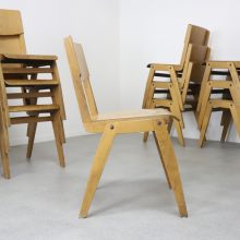 Vintage German design plywood stacking chairs in the manner of Thonet 1950s 1960s - Vintage Duits design stapelstoelen 4