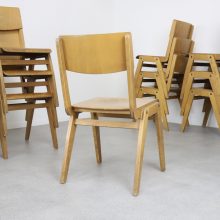 Vintage German design plywood stacking chairs in the manner of Thonet 1950s 1960s - Vintage Duits design stapelstoelen 6