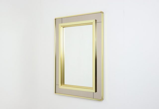 Vintage Italian design brass mirror in the manner of Romeo Rega 1960s 1970s Hollywood regency style 11