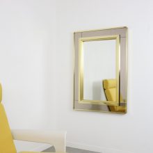 Vintage Italian design brass mirror in the manner of Romeo Rega 1960s 1970s Hollywood regency style 2