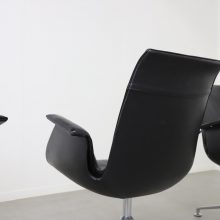 Jørgen Kastholm & Preben Fabricius FK6727 Tulip lounge chairs black leather for Kill International vintage Danish design 1960s 1970s 8