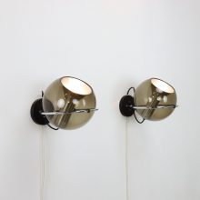 Pair of Frank Ligtelijn C-1512.20 Globe vintage wall lights Raak Amsterdam 1960s Dutch design 3