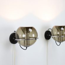 Pair of Frank Ligtelijn C-1512.20 Globe vintage wall lights Raak Amsterdam 1960s Dutch design 4