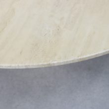 Vintage Italian round pedestal dining table in travertine 1970s 4