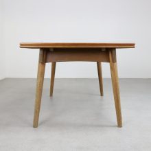 Vintage extendable Danish dining table in the manner of Hans J. Wegner AT 312 teak & oak Andreas Tuck 1950s 4