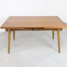 Vintage extendable Danish dining table in the manner of Hans J. Wegner AT 312 teak & oak Andreas Tuck 1950s 5