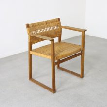 Vintage Børge Mogensen model BM62 patinated oak & cane armchair for P. Lauritsen & Sons 1957 1950s Danish design 2