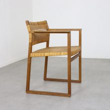 Vintage Børge Mogensen model BM62 patinated oak & cane armchair for P. Lauritsen & Sons 1957 1950s Danish design 3