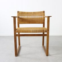 Vintage Børge Mogensen model BM62 patinated oak & cane armchair for P. Lauritsen & Sons 1957 1950s Danish design 5