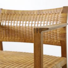 Vintage Børge Mogensen model BM62 patinated oak & cane armchair for P. Lauritsen & Sons 1957 1950s Danish design 7