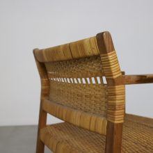 Vintage Børge Mogensen model BM62 patinated oak & cane armchair for P. Lauritsen & Sons 1957 1950s Danish design 9