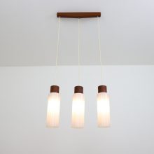 Vintage Scandinavian pendants lights hanging lamp brass teak glass 1960s Vintage Scandinavische hanglamp 3