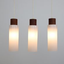 Vintage Scandinavian pendants lights hanging lamp brass teak glass 1960s Vintage Scandinavische hanglamp 4