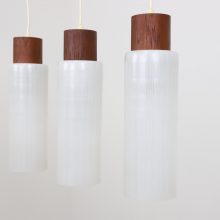 Vintage Scandinavian pendants lights hanging lamp brass teak glass 1960s Vintage Scandinavische hanglamp 8